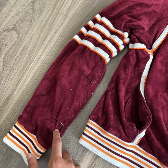 Casablanca Tennis Club Velour Racing Track Jacket Burgundy Men’s Size Small READ - Picture 2 of 9
